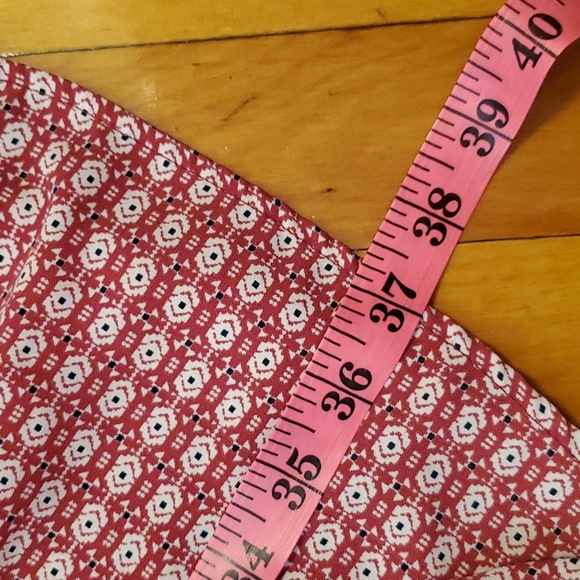 Vintage Fervour long sleeve dress. Red, white, navy blue pattern. Boho. Size M. - Picture 11 of 13